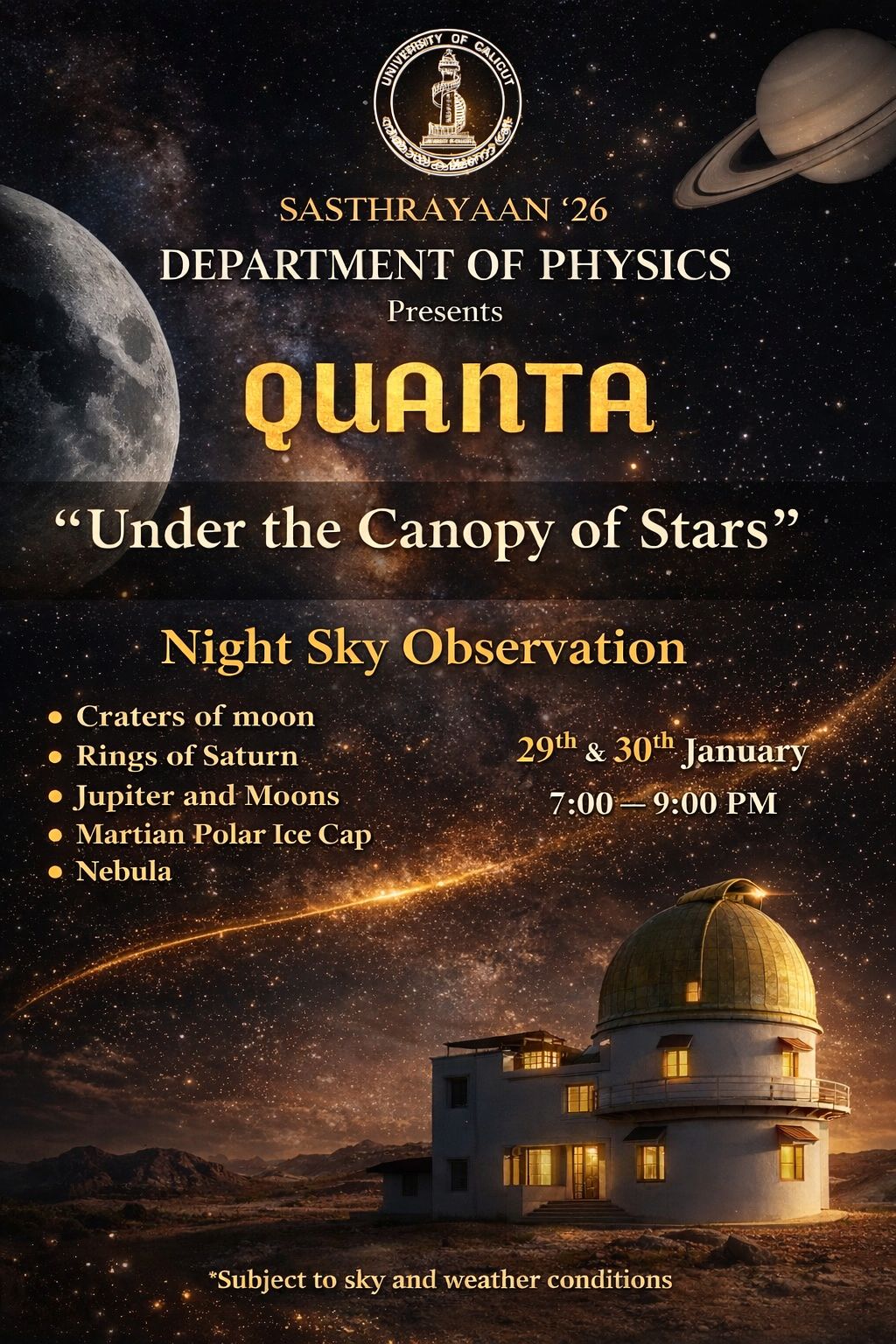 Night Sky Observation at Madhava Observatory